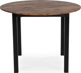 Étkezőasztal 100 cm méretben, rusztikus tölgy/fekete színben TEO