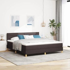 Box Spring Ágy matraccal Sötétbarna 180x200 cm Szövet