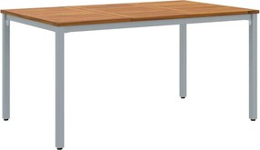 vidaXL Kültéri Asztal Természetes és szürke 150 x 90 x 75 cm