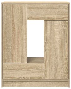 sonoma tölgy komód fiókokkal és ajtókkal 73x31x90 cm