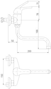 RAV Slezák SA001.5/21 - Mosogató-/mosdócsaptelep SAZAVA fényes króm