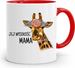 Piros Bögre Ajándék Anyukáknak Őfelsége Anya fényképes nyomattal