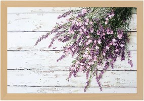Poszter Keret Fa Virágok Levendula Shabby Chic Vintage Fa 60x40