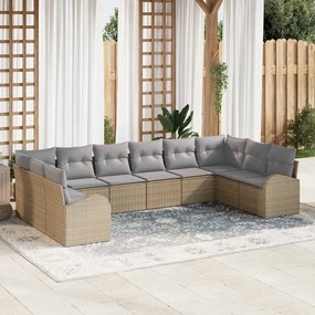 Kerti Kanapé Szett párnával 10 pcs Beige és Világosszürke
