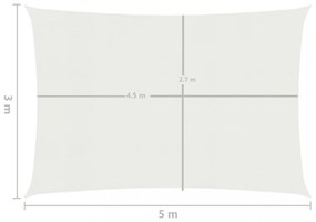 fehér HDPE napvitorla 160 g/m² 3 x 5 m