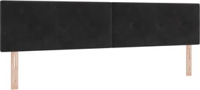 vidaXL LED ágytámla LED -es lámpákkal Fekete 200 cm Poliészter