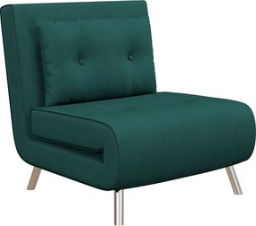 HOMCOM Ágyazható Fotel, Egyszemélyes Kanapé Ágy Funkcióval, Összecsukható Fotel, Vendégágy Párnával, Bársonyos Hatású Kárpitozott Kanapé Hálószobába v