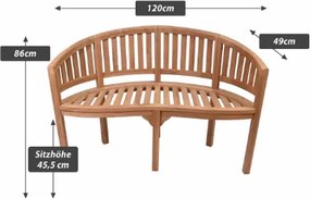 Kerti pad teakfából kétszemélyes kezelt 120 cm