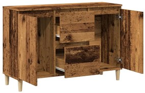 antik fa színű szerelt fa tálalószekrény 102 x 35 x 70 cm
