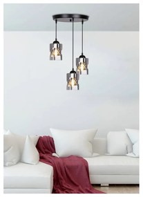 Fekete függőlámpa üveg búrával Felis – Candellux Lighting