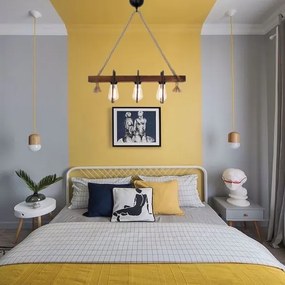 Kábelcsillár KUTUK 3xE27/40W/230V, fenyő