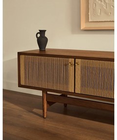 Barna TV-állvány diófa dekorral 200x50 cm Elan – Kave Home