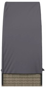 szürke polyrattan napágy kerek tetővel 211 x 57 x 140 cm