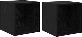 vidaXL Fali Szekrény 2 pcs Fekete tölgy 37 x 37 x 37 cm Faanyag