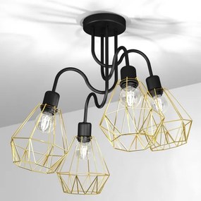 Csillár BERGEN 4xE27/60W/230V fekete/arany