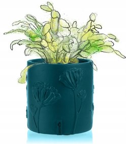 Virágcserép Dekor Sötét Türkiz Poli 13 cm