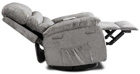Elektromosan Vezérelhető Masszázsfunkciós Relaxfotel Fotel Szürke Színben. BRUCE