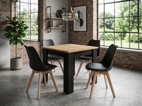 Étkező garnitúra 1 + 4, MADO ARTISAN asztal 80x80 + BALI MARK szék fekete