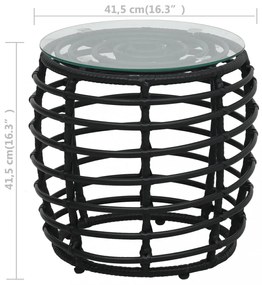 3-darabos fekete polyrattan bisztrószett