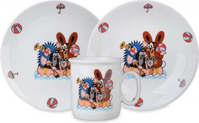 3 darabos gyerek étkezőgarnitúra Vakond és barátai díszdobozban, Thun 1794