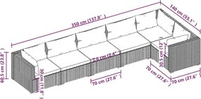 6 részes szürke polyrattan kerti ülőgarnitúra párnákkal