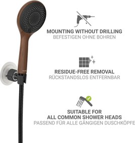 Fekete öntapadós műanyag zuhanyfej tartó Libertà – Wenko