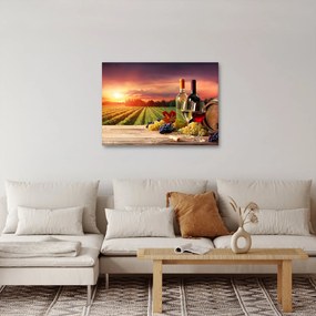 Szőlőskert borral képe (70x50 cm)