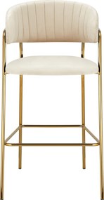 Design bárszék, bézs Velvet szövet/gold króm arany, DASMIN TYP 2