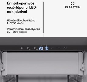 Klarstein Steakhouse húsérlelő szekrény, 352 L, antibakteriális, LED, érintésvezérlés, páratartalom szabályozása