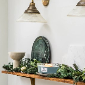 WoodWick illatos gyertya, Evergreen Cashmere hajó, 453 g