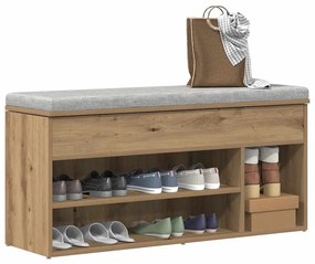 vidaXL kézműves tölgy színű szerelt fa cipőtároló pad 102x30,5x45 cm