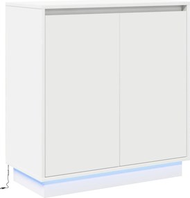 vidaXL LED tálaló LED -es lámpákkal Fehér 71 x 34,5 x 75 cm Faanyag