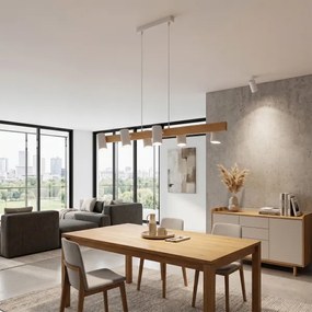 BRILAGI - LED RGBW dimmelhető, kábelre függesztett csillár SELE 6xGU10/6,5W/230V fehér/tölgy