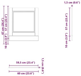vidaXL mosogatógép panel Porto barna tölgy 60x1,5x67cm méretezett fa