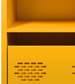 mustársárga hidegen hengerelt acél tálalószekrény 35x39x73,5 cm