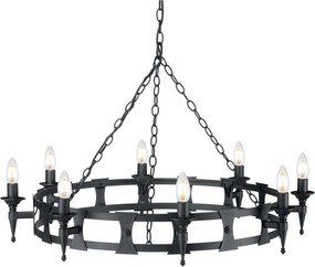 ELSTEAD SAX8-BLK SAXON Rusztikus Csillár Fekete E14 IP20