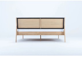 Szürke-natúr színű tölgyfa franciaágy 140x200 cm Fawn – Gazzda