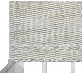 szürke természetes rattan ágykeret 160 x 200 cm