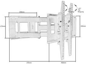 MOUNTY Fali konzol LCD TV 400 x 400