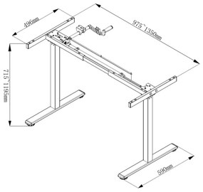 Állítható magasságú asztal Liftor Entry - Szürke