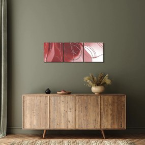 Kép - Piros absztrakt virág N⁰1 (órával) (90x30 cm)