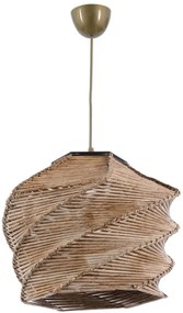 Mennyezeti lámpa, fa, bambusz utánzatú búrával, tevebarna - AOSTE