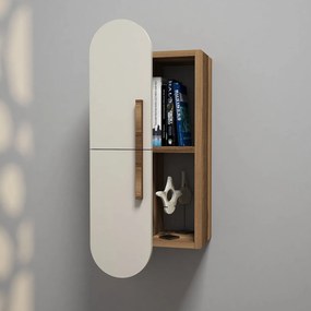 Fali polc Rose - Walnut, Cream