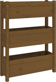 vidaXL mézbarna tömör fenyőfa növénytartó 77x25x104,5 cm