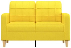 2 személyes világossárga szövet kanapé 120 cm