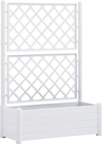 vidaXL fehér polipropilén rácsos kerti ültető 100 x 43 x 142 cm