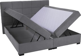 Boxspring ágy, 180x200, szürke, APRIL