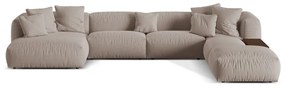 Bézs moduláris sarokkanapé (jobb oldali-U alakú) Martina – Micadoni Home