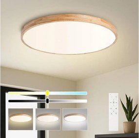 BRILAGI - Dimmelhető lámpatest WOODLINE LED/100W/230V 3000-6000K tölgy átm. 80 cm + távirányító