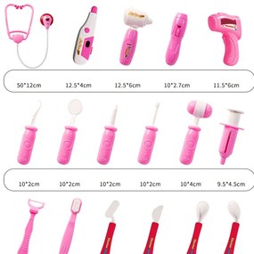 Orvosi készlet 73 kellékkel, interaktív mentőautó fényekkel és hanghatásokkal, baba, rózsaszín